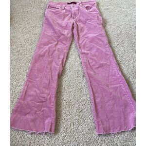 Vintage Solid Jeans Angel Bootcut Stretch Corduroy Pants Pink Cigarette Sz 5